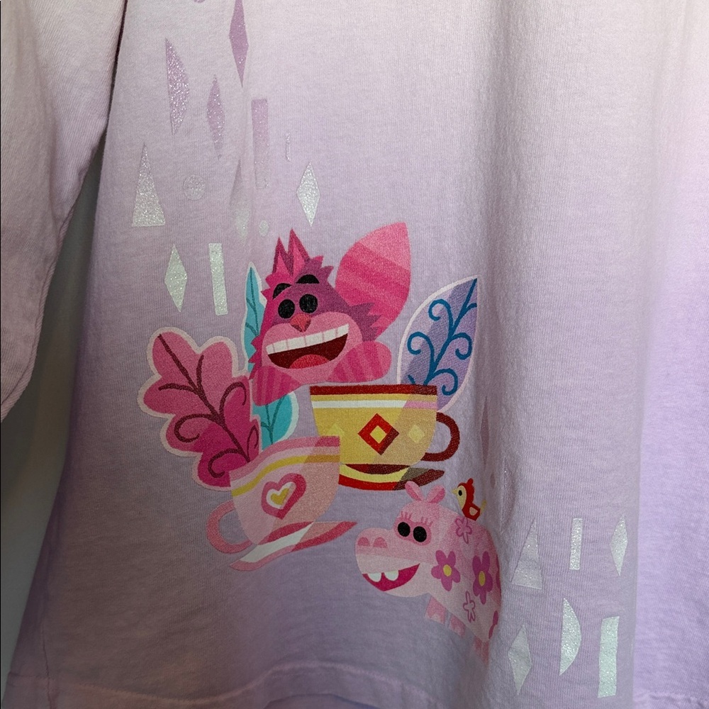Disneyland Adult Spirit Jersey Joey Chou XL Pink Purple Gradient Fantasyland EUC - Picture 4 of 14